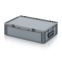 Eurobehälter Koffer 2GS ED 64/17 HG 2G in silbergrau (RAL 7001), 600 × 400 mm