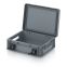 Eurobehälter mit Scharnierdeckel Pro EDP 43/12 in silbergrau (RAL 7001), 411 × 328 mm
