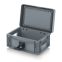Eurobehälter mit Scharnierdeckel Pro EDP S 32/12 in silbergrau (RAL 7001), 311 × 233 mm