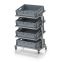 Systemwagen für Eurobehälter 80 x 60 Höhe 134 cm, neigbar EG SWN 134 8622, 834 × 550 mm
