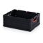 ESD-Faltbox ohne Deckel ESD FB 64/22 in verkehrsschwarz (RAL 9017), 600 × 400 mm
