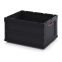 ESD-Faltbox ohne Deckel ESD FB 86/445 in verkehrsschwarz (RAL 9017), 800 × 600 mm