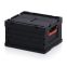 ESD-Faltbox mit Deckel ESD FBD 43/22 in verkehrsschwarz (RAL 9017), 400 × 300 mm