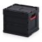 ESD-Faltbox mit Deckel ESD FBD 43/32 in verkehrsschwarz (RAL 9017), 400 × 300 mm