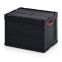 ESD-Faltbox mit Deckel ESD FBD 64/42 in verkehrsschwarz (RAL 9017), 600 × 400 mm