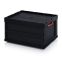 ESD-Faltbox mit Deckel ESD FBD 86/445 in verkehrsschwarz (RAL 9017), 800 × 600 mm