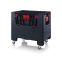 Klappbare ESD-Big Box mit 4 Eingriffsklappen ESD KLK 1208R in verkehrsschwarz (RAL 9017), 1200 × 800 mm