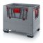 Klappbare Big Box mit 4 Eingriffsklappen KLK 1208 in silbergrau (RAL 7001), 1200 × 800 mm