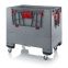 Klappbare Big Box mit 4 Eingriffsklappen KLK 1208R in silbergrau (RAL 7001), 1200 × 800 mm
