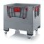 Klappbare Big Box mit 4 Eingriffsklappen KLK 1210R in silbergrau (RAL 7001), 1200 × 1000 mm