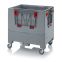 Klappbare Big Box mit 4 Eingriffsklappen KLK 86R in silbergrau (RAL 7001), 800 × 600 mm