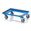 Transportroller Kompakt mit Gummirädern RO 64 GU FE-5015 in himmelblau (RAL 5015), 616 × 416 mm