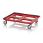 Transportroller Maxi HD mit Gummirädern RO 86.4 HD GU-3020 in verkehrsrot (RAL 3020), 817 × 617 mm