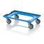 Transportroller Kompakt mit Verknüpfungssystem und Gummirädern RO V 64 GU-5015 in himmelblau (RAL 5015), 616 × 416 mm