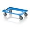 Transportroller Kompakt mit Verknüpfungssystem und Gummirädern RO V 64 GU BO-5015 in himmelblau (RAL 5015), 616 × 416 mm