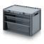 Schubladenbehälter Komplettsystem SB-S1.2 in silbergrau (RAL 7001), 600 × 400 mm