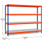 Weitspannregal Z1 Grundregal mit Stahlpaneelen, 1981x2146x621 mm (HxBxT), blau/orange/verzinkt, 4 Ebenen, Fachlast 439 kg, Feldlast 3.200 kg