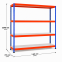 Weitspannregal Z1 Grundregal mit Stahlpaneelen, 3048x1841x773 mm (HxBxT), blau/orange/verzinkt, 4 Ebenen, Fachlast 554 kg, Feldlast 2.500 kg