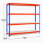 Weitspannregal Z1 Grundregal mit Stahlpaneelen, 3048x2146x773 mm (HxBxT), blau/orange/verzinkt, 4 Ebenen, Fachlast 447 kg, Feldlast 2.500 kg