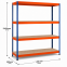 Weitspannregal Z1 Grundregal mit Spanplatten, 2438x1536x469 mm (HxBxT), blau/orange/verzinkt, 4 Ebenen, Fachlast 640 kg, Feldlast 2.800 kg