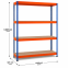 Weitspannregal Z1 Grundregal mit Spanplatten, 3048x1536x621 mm (HxBxT), blau/orange/verzinkt, 4 Ebenen, Fachlast 640 kg, Feldlast 2.500 kg