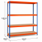 Weitspannregal Z1 Grundregal mit Spanplatten, 3048x1841x469 mm (HxBxT), blau/orange/verzinkt, 4 Ebenen, Fachlast 610 kg, Feldlast 2.500 kg
