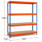 Weitspannregal Z1 Grundregal mit Spanplatten, 3048x1841x621 mm (HxBxT), blau/orange/verzinkt, 4 Ebenen, Fachlast 610 kg, Feldlast 2.500 kg
