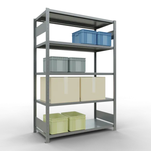 Fachbodenregal BERT, B 100,5 cm, T 60 cm, H 250 cm, 6 Böden