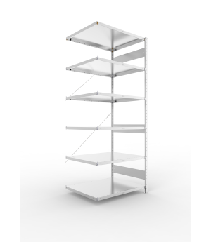 Fachbodenregal Anbauregal 2500×1000×800 mm, 230 kg Fachlast 