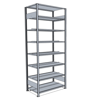 Büroregal Grundregal 2550×1000×600 mm, 168 Ordner – META