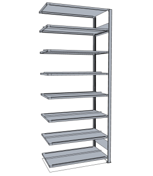 Büroregal Anbauregal 2550×1000×600 mm, 168 Ordner – META