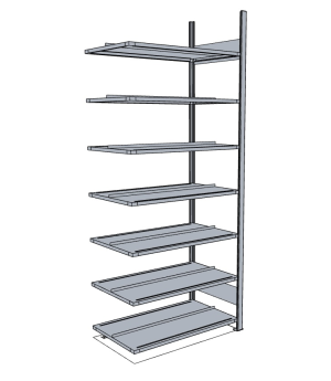 Büroregal Anbauregal 2550×1000×600 mm, 168 Ordner – META