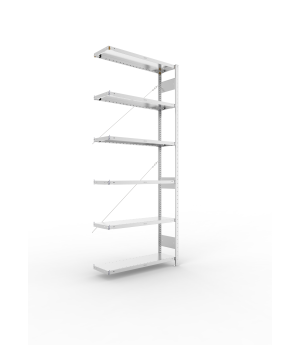Fachbodenregal Anbauregal 2500×1000×300 mm, 230 kg Fachlast 