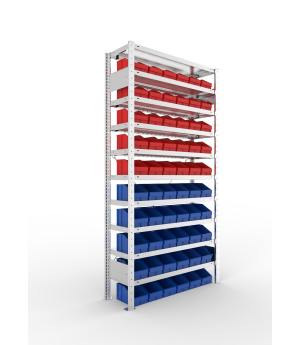 Sichtlagerkastenregal Grundregal 2000×1000×300 mm, 100 kg Fa