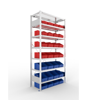 Sichtlagerkastenregal Grundregal 2000×1000×400 mm, 100 kg Fa