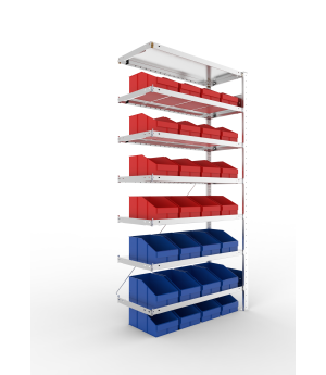 Sichtlagerkastenregal Anbauregal 2000×1000×400 mm, 100 kg Fa