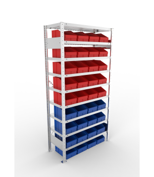 Sichtlagerkastenregal Grundregal 2000×1000×400 mm, 100 kg Fachlast – META