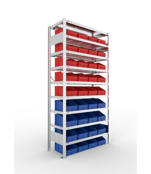 Sichtlagerkastenregal Grundregal 2000×1000×400 mm, 100 kg Fa