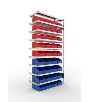 Sichtlagerkastenregal Anbauregal 2000×1000×400 mm, 100 kg Fa