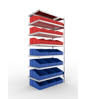 Sichtlagerkastenregal Anbauregal 2000×1000×500 mm, 100 kg Fa