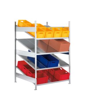 Schrägbodenregal Grundregal 2000×1000×1228 mm, 200 kg Fachla