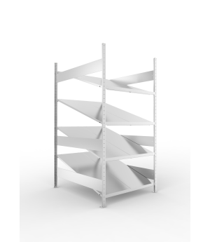 Schrägbodenregal Grundregal 2000×1300×1228 mm, 200 kg Fachla