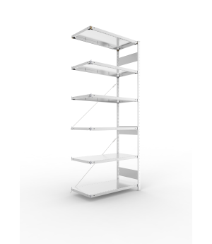 Fachbodenregal Anbauregal 2500×1000×500 mm, 150 kg Fachlast 