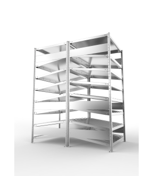 Schrägbodenregal CLIP S3 14° DGR KANBAN 2000x1000x1600 doppe