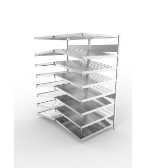 Schrägbodenregal CLIP S3 14° DAR KANBAN 2000x1000x1600 doppe