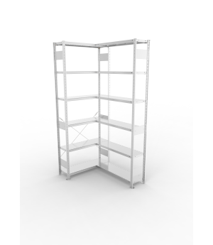 Eckregal 2500×1000×300 mm, 150 kg Fachlast – META