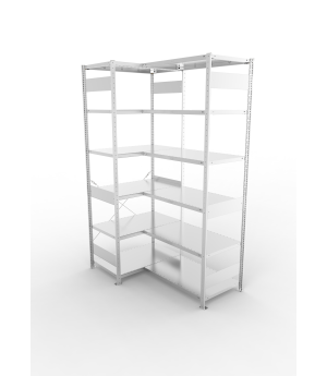 Eckregal 2500×1000×600 mm, 150 kg Fachlast – META