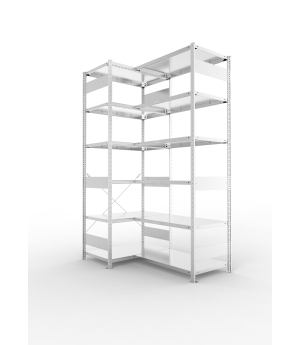 Eckregal 2500×1000×600 mm, 150 kg Fachlast – META