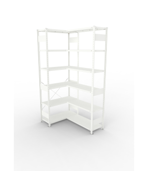 Eckregal 2500×1000×400 mm, 150 kg Fachlast – META