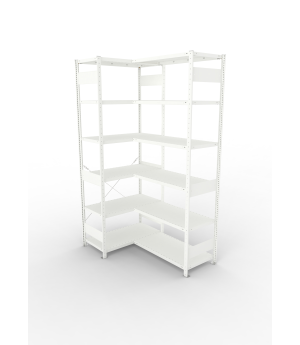 Eckregal 2500×1000×500 mm, 150 kg Fachlast – META